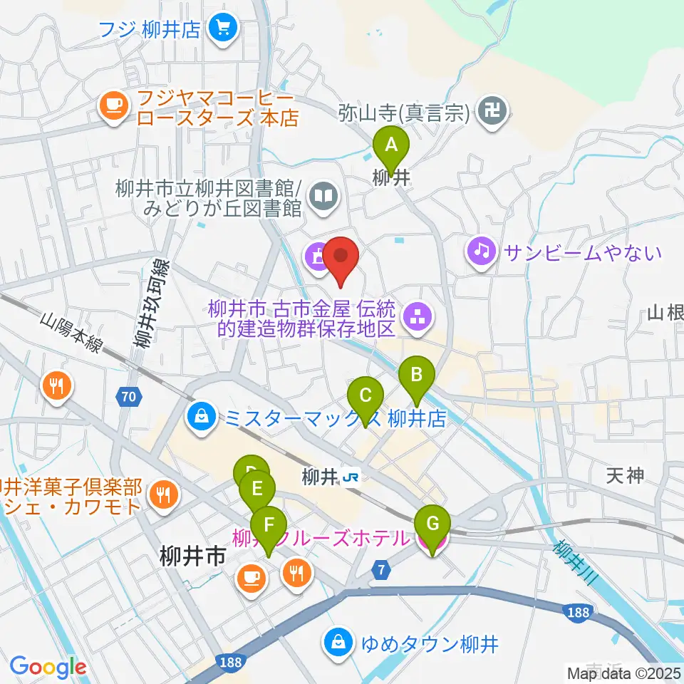 バタフライアリーナ周辺のホテル一覧地図