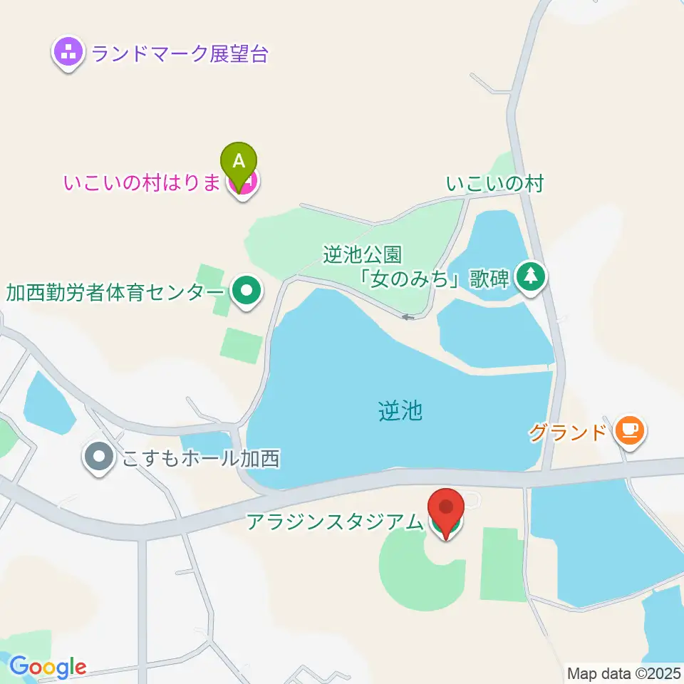 アラジンスタジアム周辺のホテル一覧地図