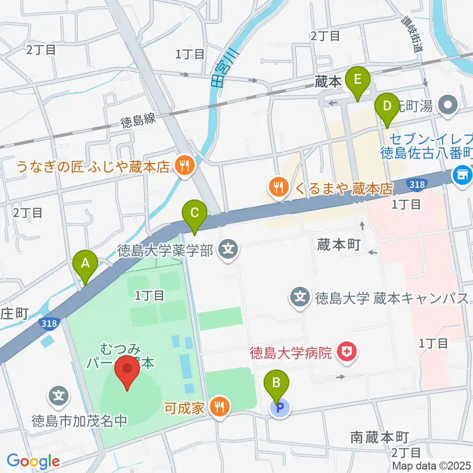 むつみスタジアム周辺のホテル一覧地図