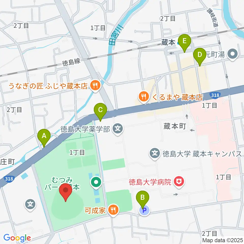 むつみスタジアム周辺のホテル一覧地図
