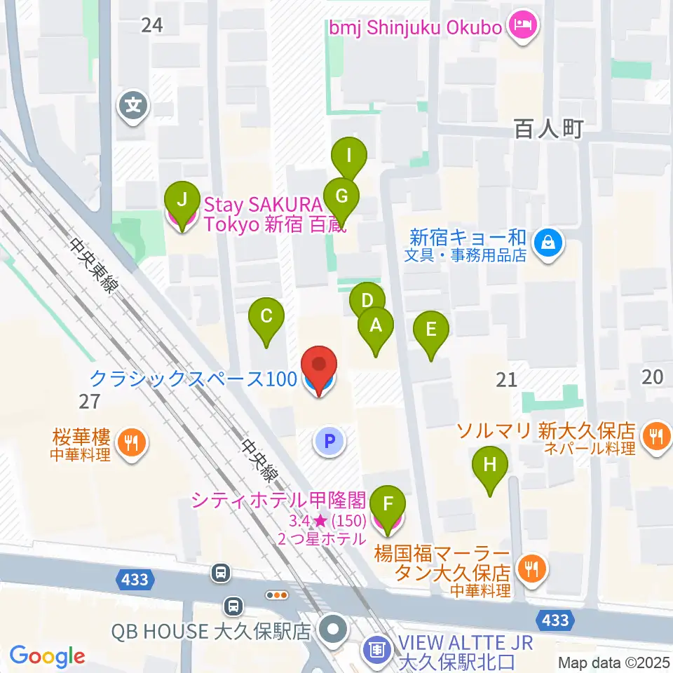 クラシックスペース100周辺のホテル一覧地図