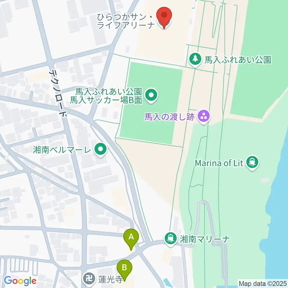 ひらつかサン・ライフアリーナ周辺のホテル一覧地図