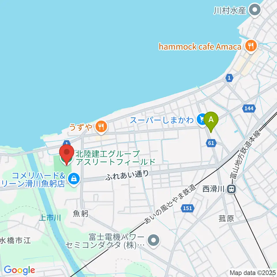 北陸建工グループ アスリートフィールド周辺のホテル一覧地図
