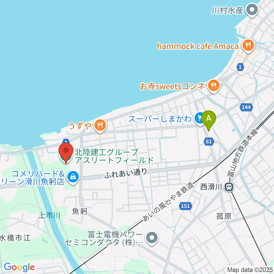 北陸建工グループ アスリートフィールド周辺のホテル一覧地図
