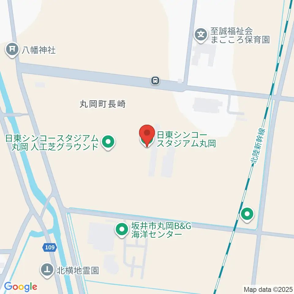 日東シンコースタジアム丸岡サッカー場周辺のホテル一覧地図