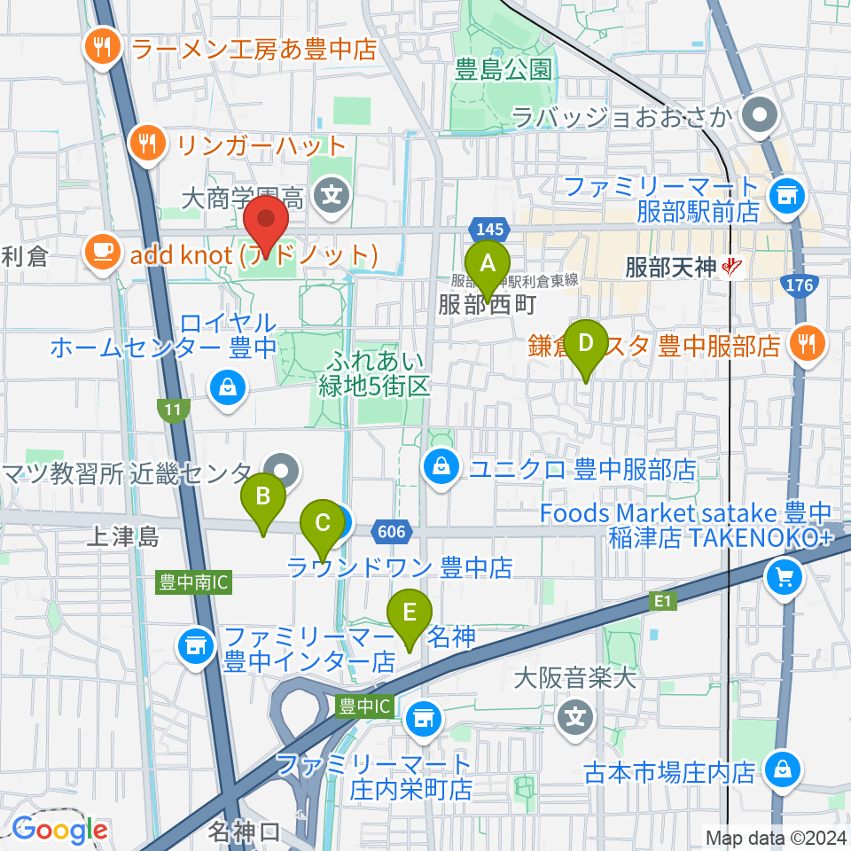 マリンフード豊中マルチグラウンド周辺のホテル一覧地図