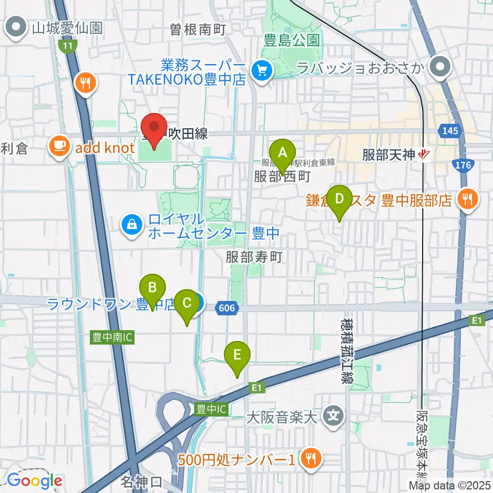 マリンフード豊中マルチグラウンド周辺のホテル一覧地図