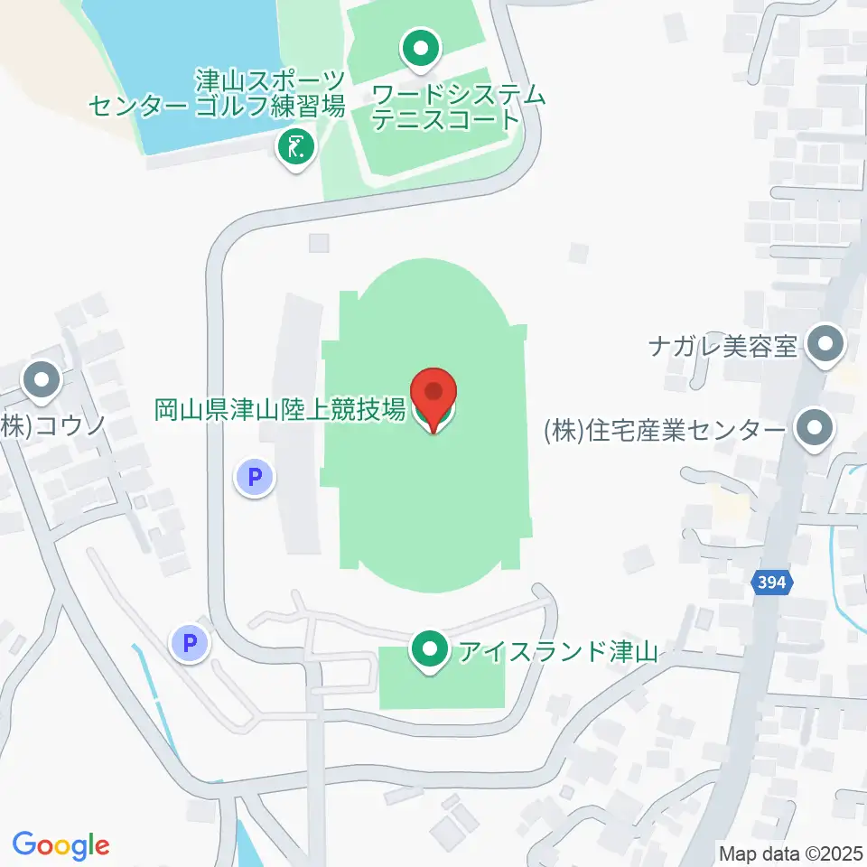 岡山県津山陸上競技場周辺のホテル一覧地図