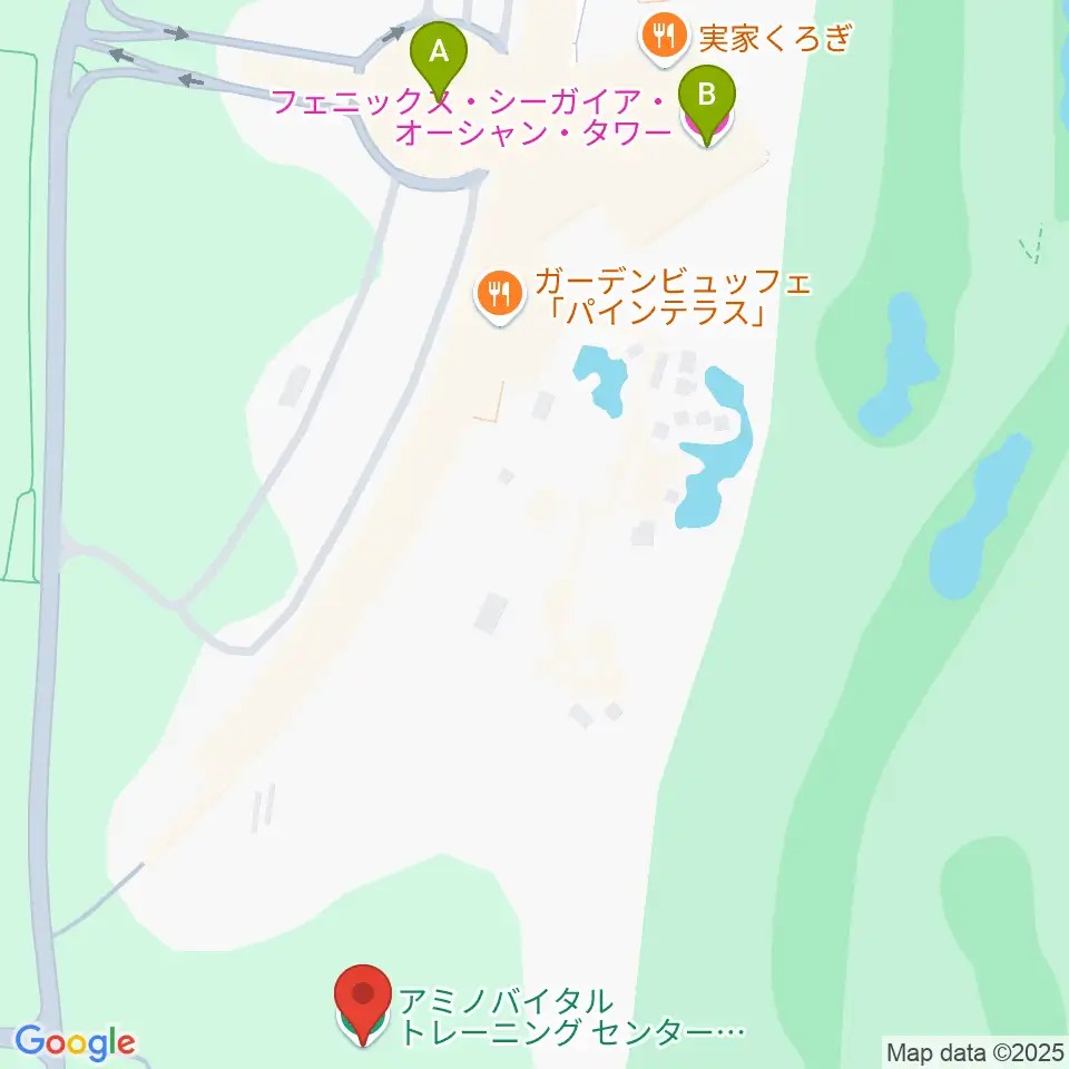 アミノバイタルトレーニングセンター宮崎周辺のホテル一覧地図