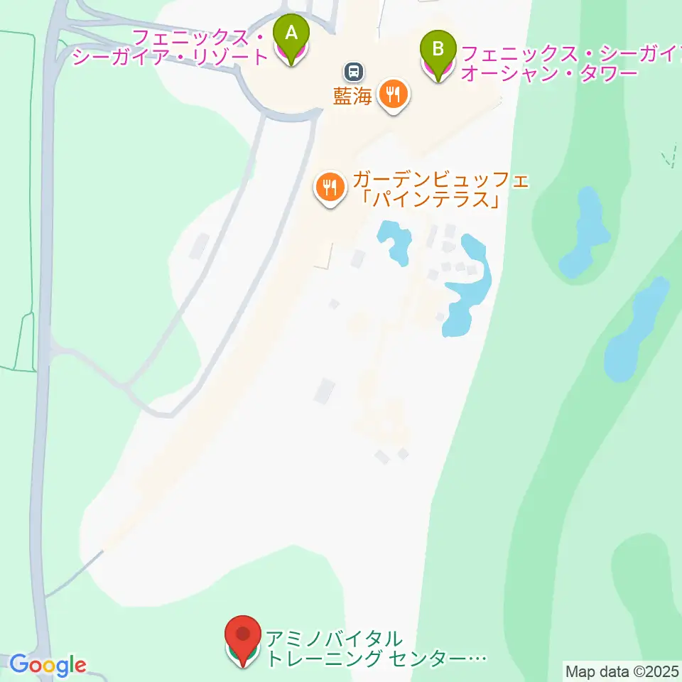 アミノバイタルトレーニングセンター宮崎周辺のホテル一覧地図