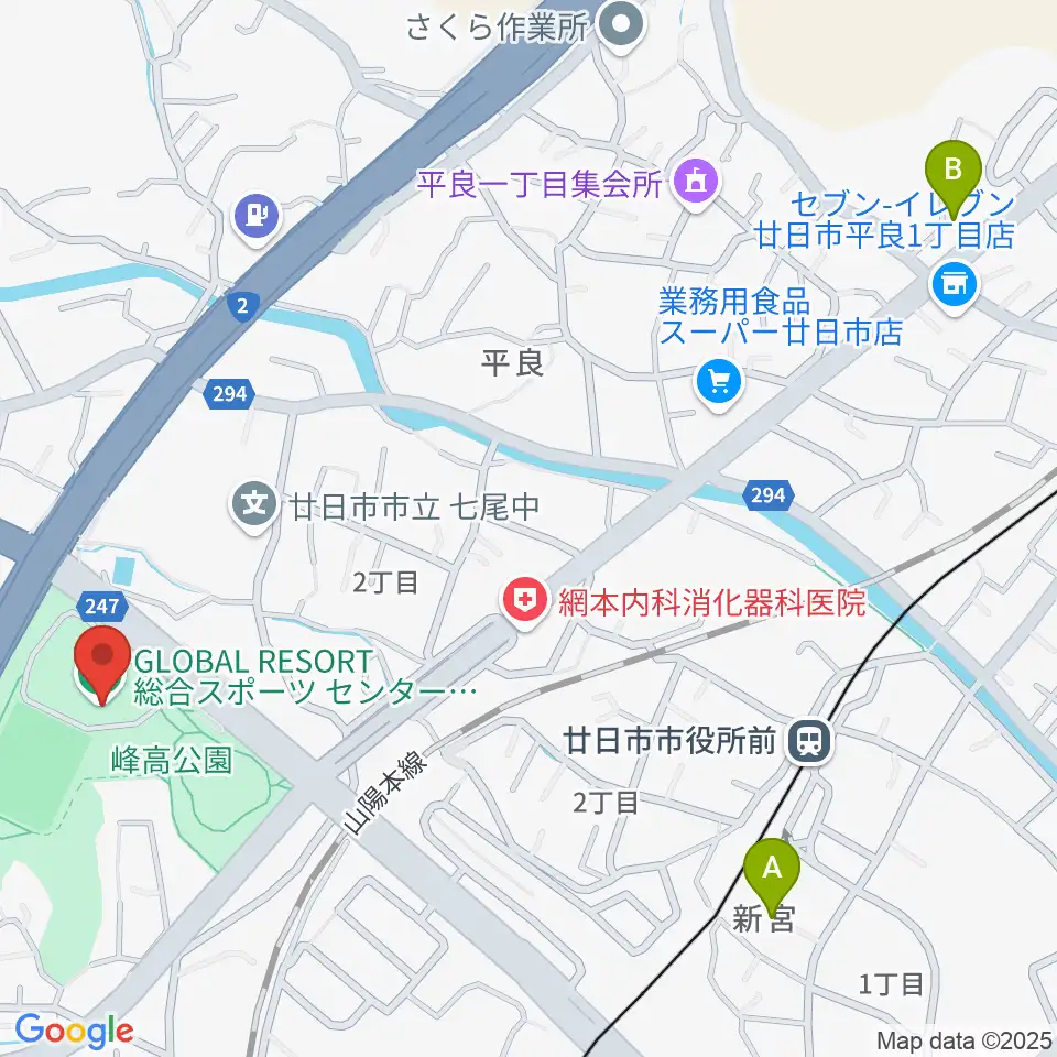 グローバルリゾート総合スポーツセンターサンチェリー周辺のホテル一覧地図
