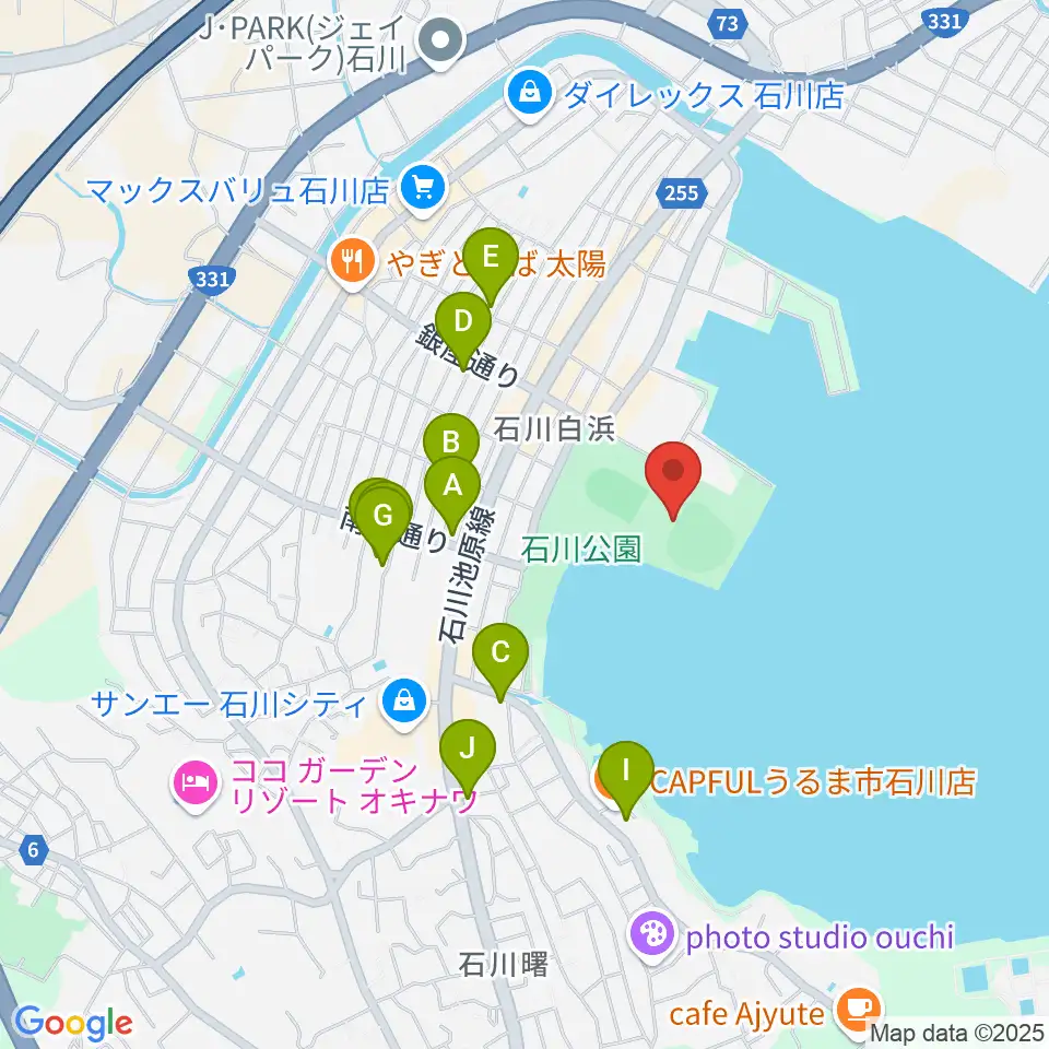 エナジックスタジアム石川周辺のホテル一覧地図