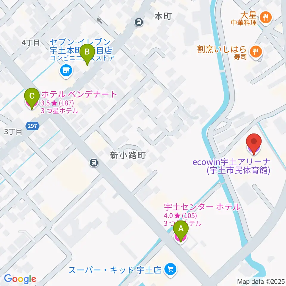 ecowin宇土アリーナ周辺のホテル一覧地図