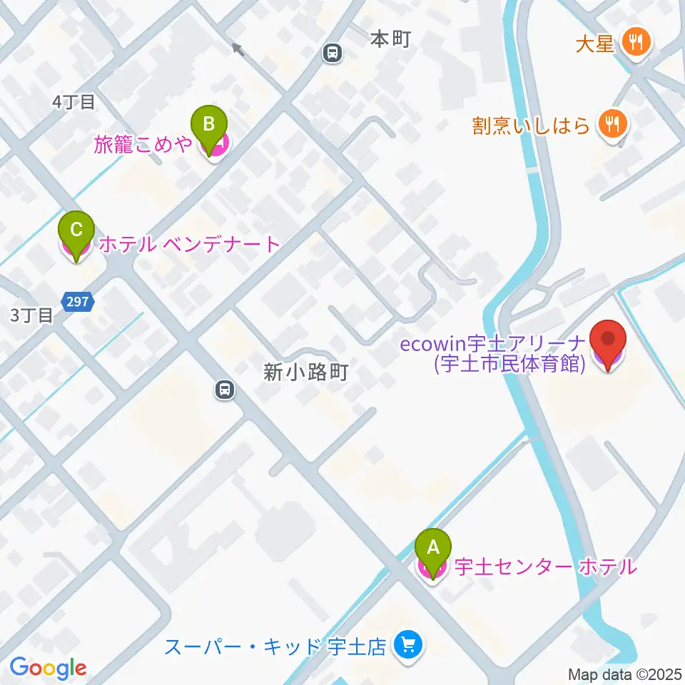 ecowin宇土アリーナ周辺のホテル一覧地図
