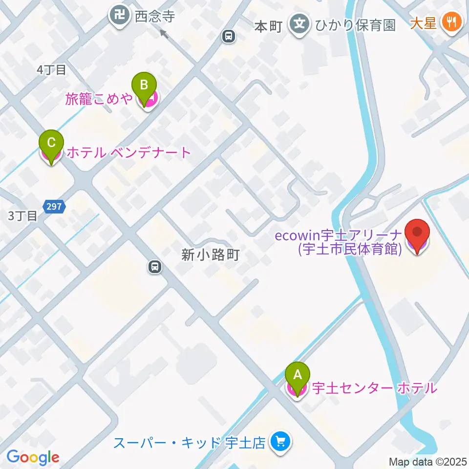 ecowin宇土アリーナ周辺のホテル一覧地図