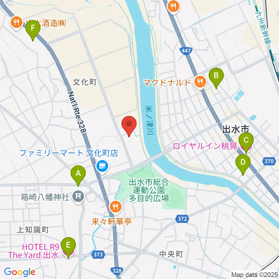 マルマエスポーツセンター出水周辺のホテル一覧地図
