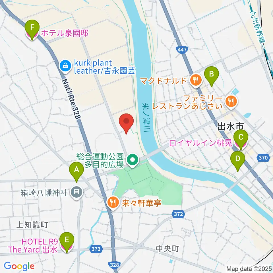 マルマエスポーツセンター出水周辺のホテル一覧地図