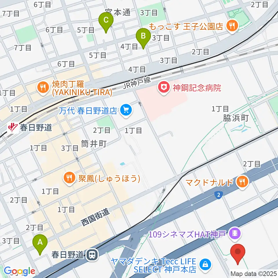 Sysmex Kobe Ice Campus周辺のホテル一覧地図