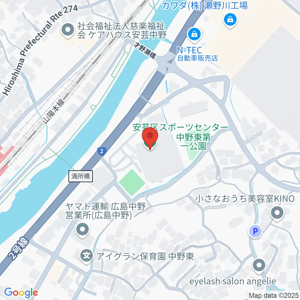 広島市安芸区スポーツセンター周辺のホテル一覧地図