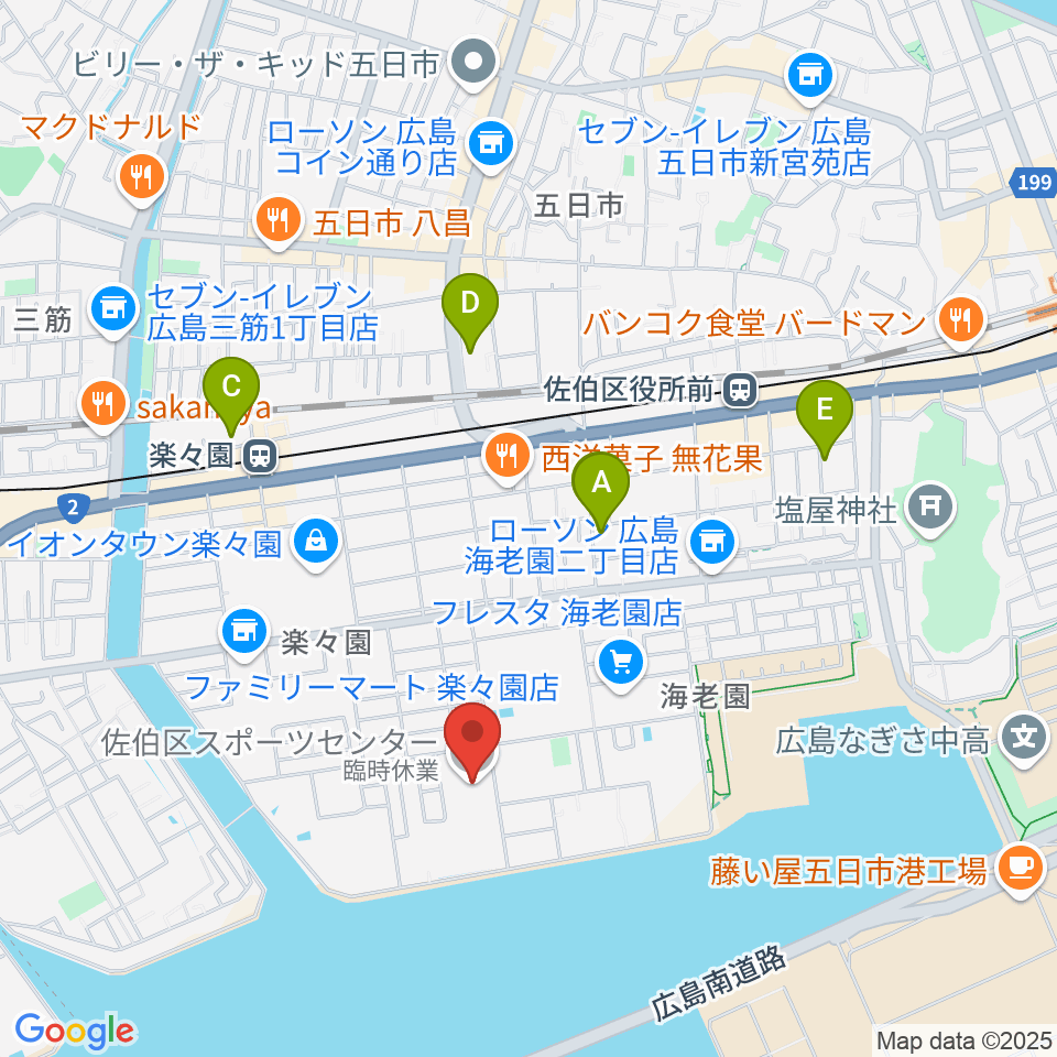 広島市佐伯区スポーツセンター周辺のホテル一覧地図