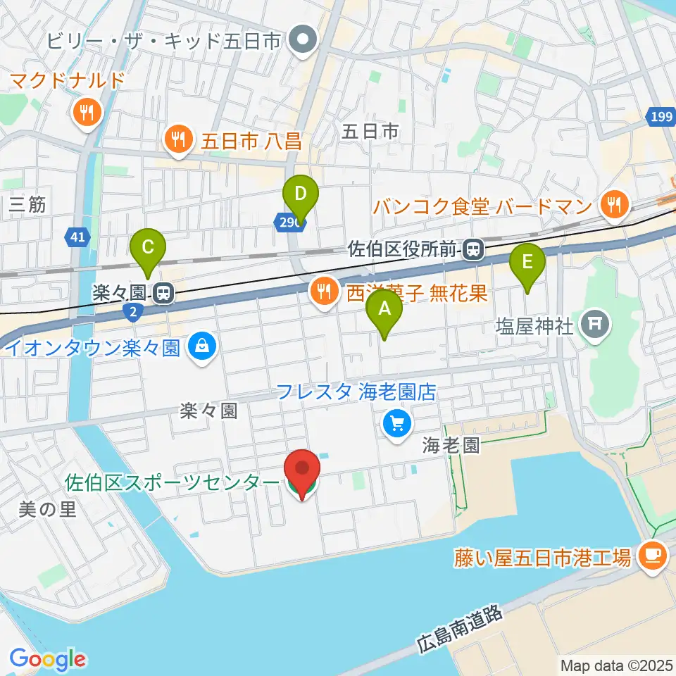 広島市佐伯区スポーツセンター周辺のホテル一覧地図