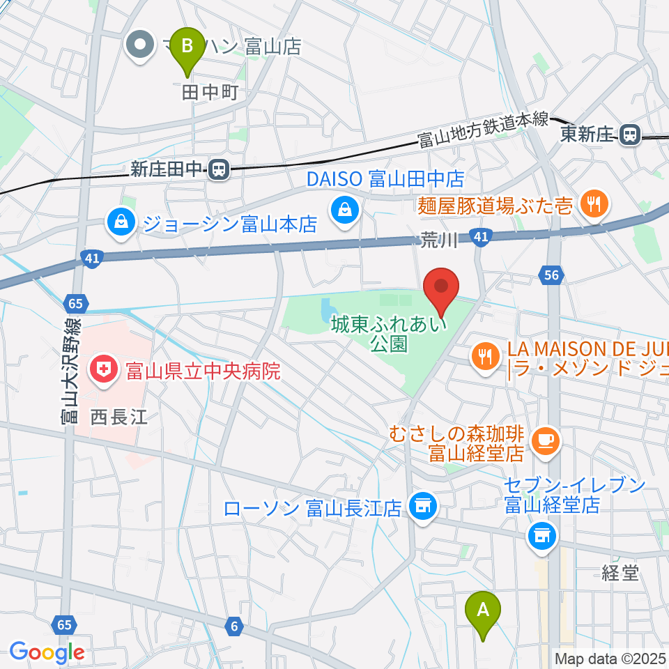 富山市民プール周辺のホテル一覧地図