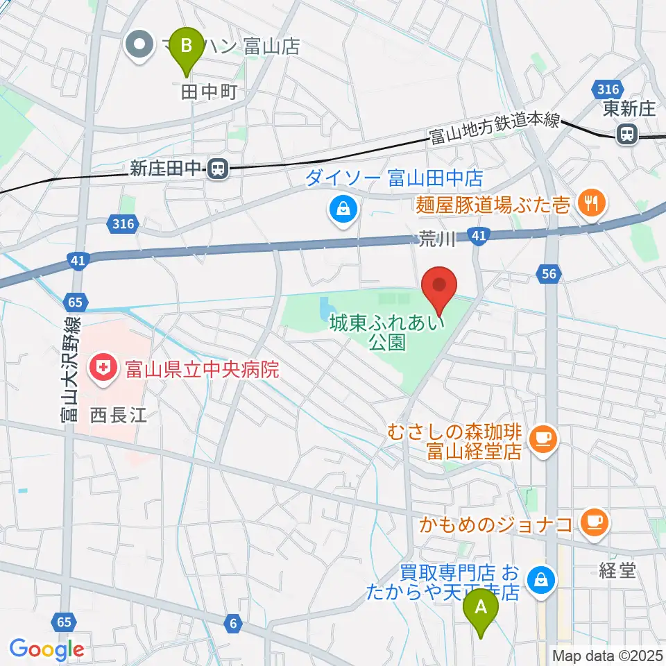 富山市民プール周辺のホテル一覧地図