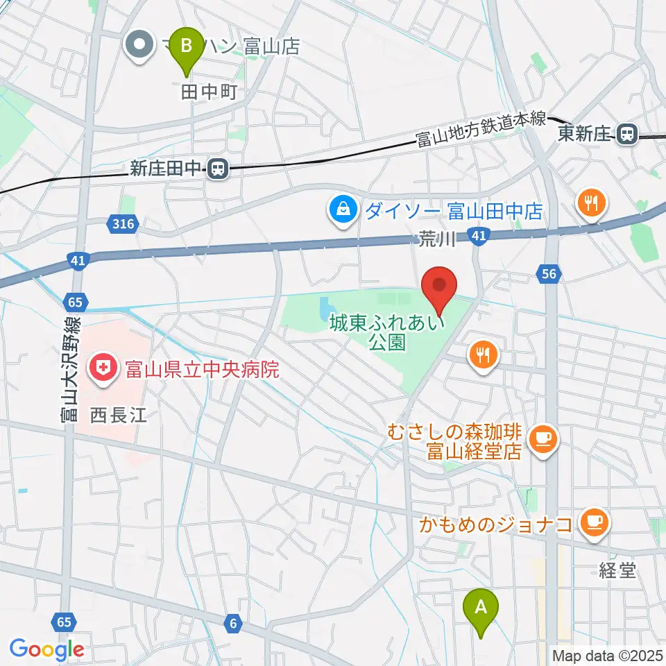 富山市民プール周辺のホテル一覧地図