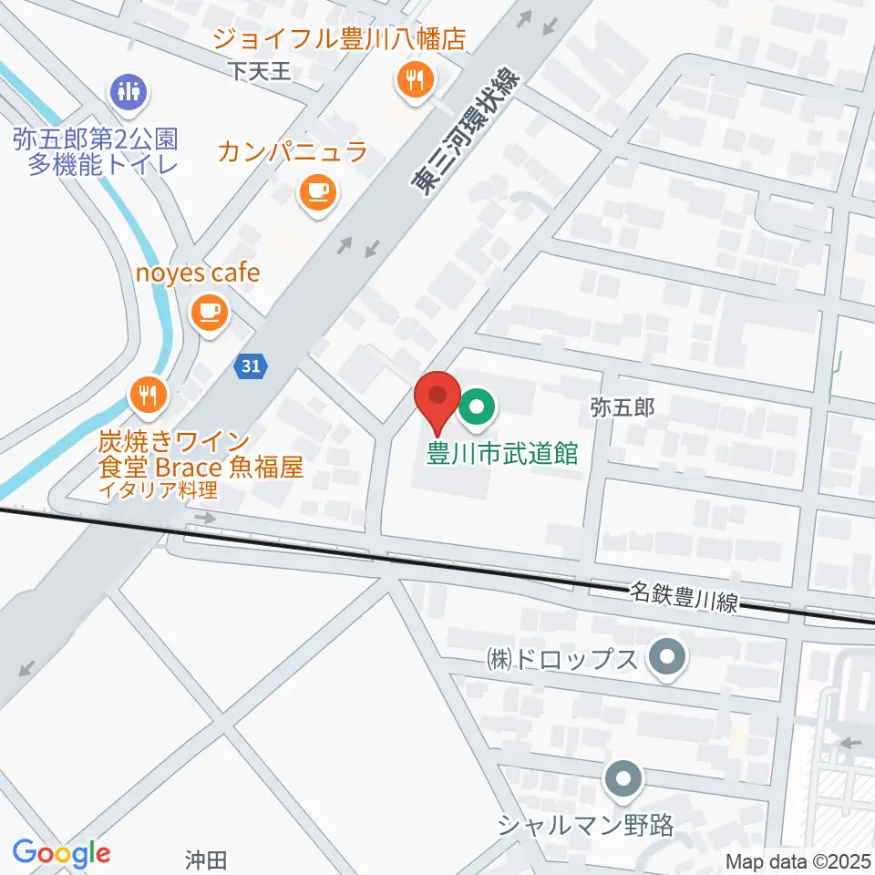 豊川市武道館周辺のホテル一覧地図