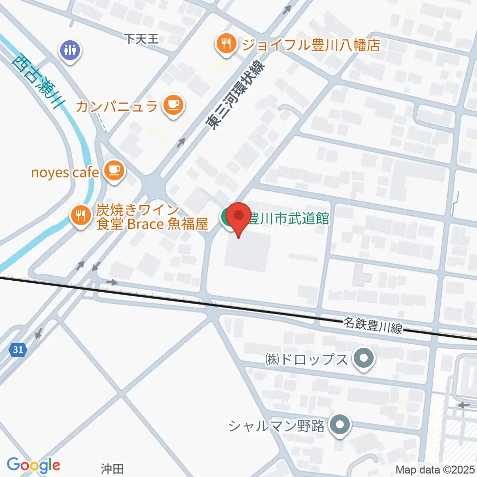 豊川市武道館周辺のホテル一覧地図