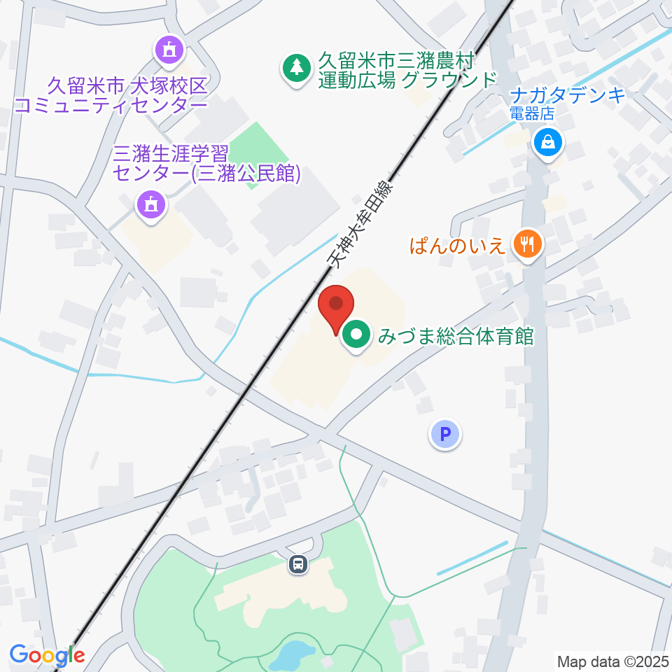 久留米市みづま総合体育館周辺のホテル一覧地図