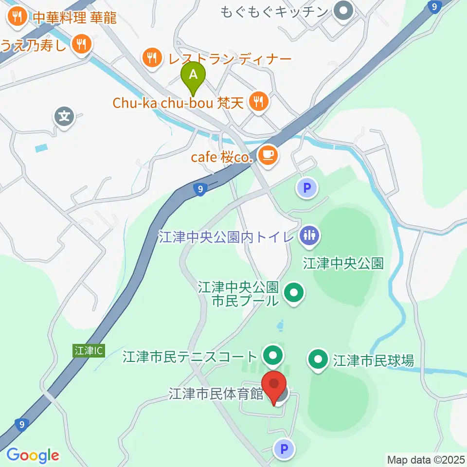 江津市民体育館周辺のホテル一覧地図