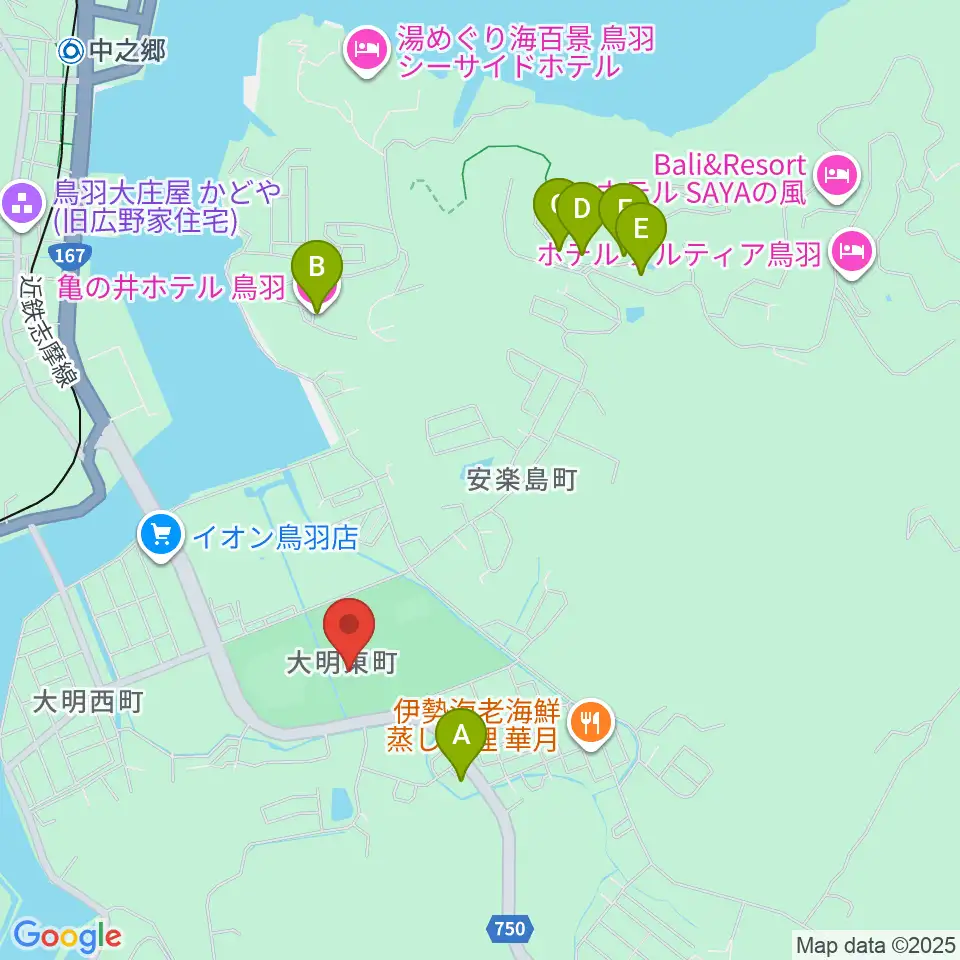 鳥羽市民体育館周辺のホテル一覧地図