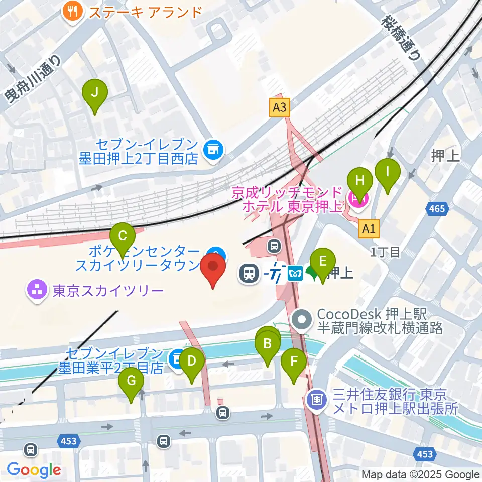 郵政博物館周辺のホテル一覧地図