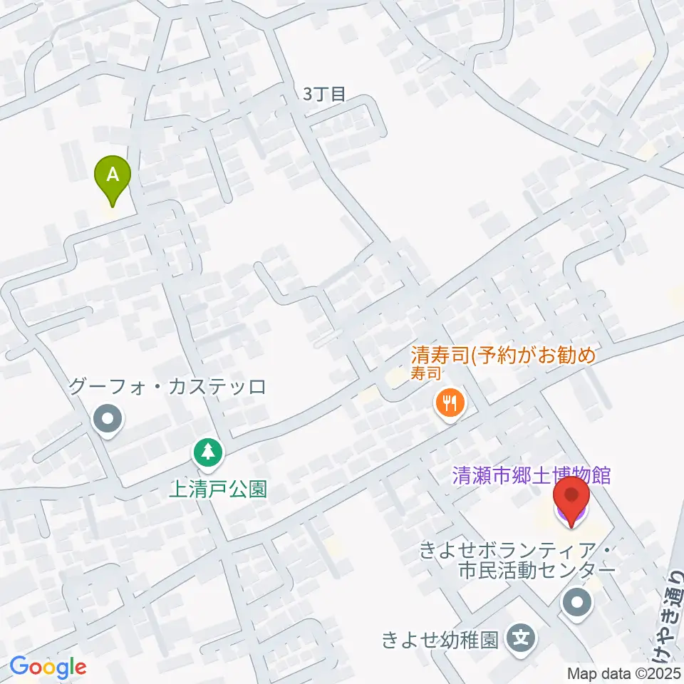 清瀬市郷土博物館周辺のホテル一覧地図