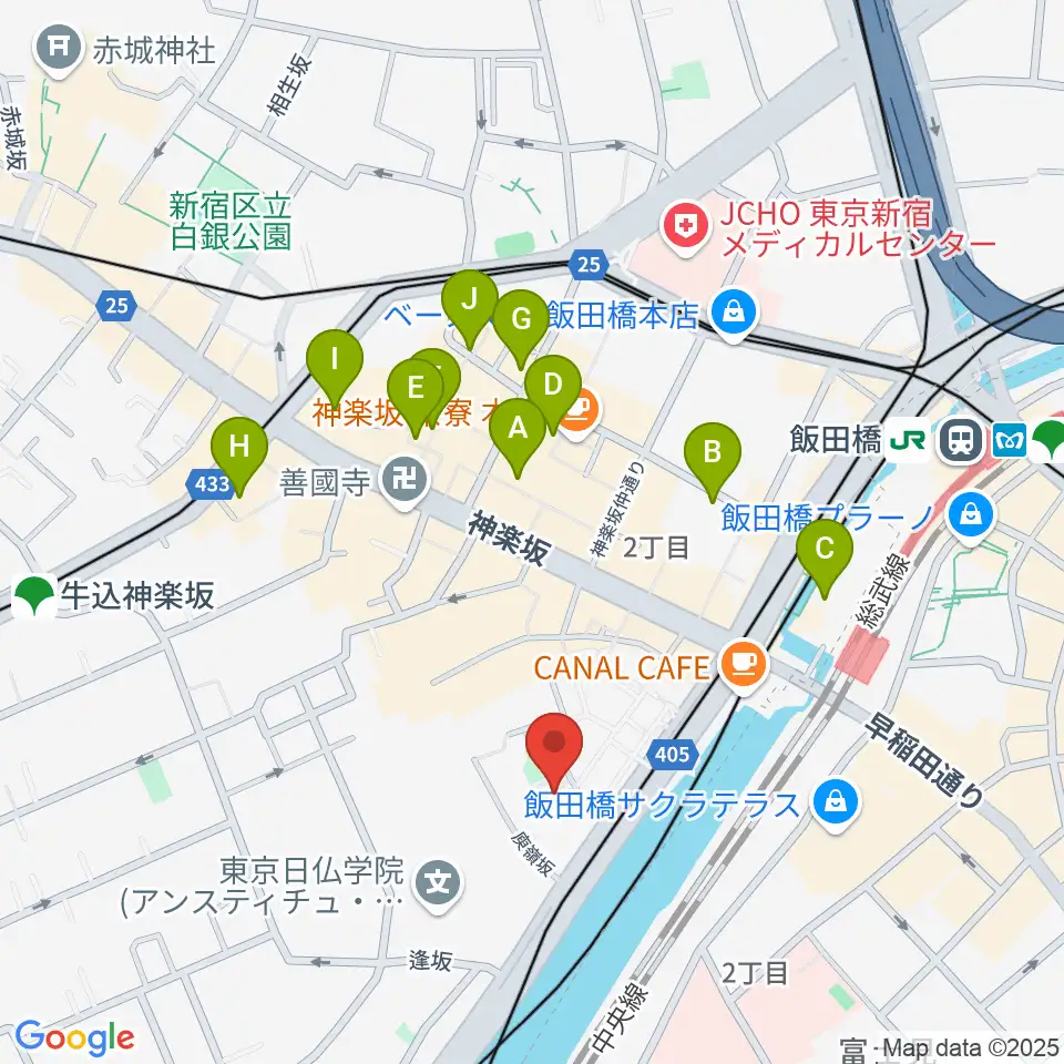 東京理科大学 近代科学資料館周辺のホテル一覧地図