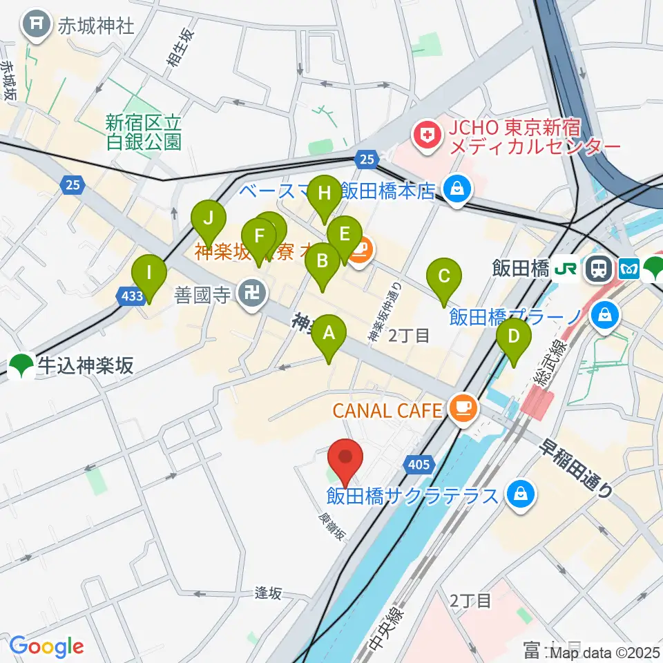 東京理科大学 近代科学資料館周辺のホテル一覧地図