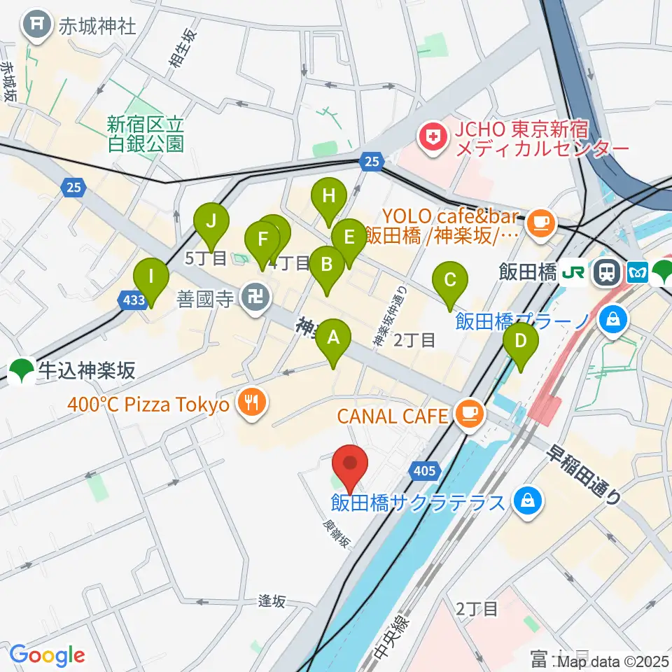 東京理科大学 近代科学資料館周辺のホテル一覧地図