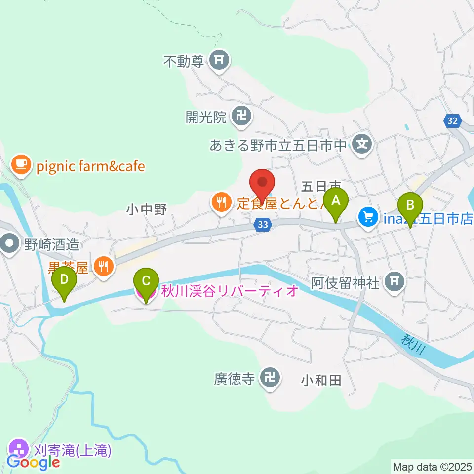 五日市郷土館周辺のホテル一覧地図