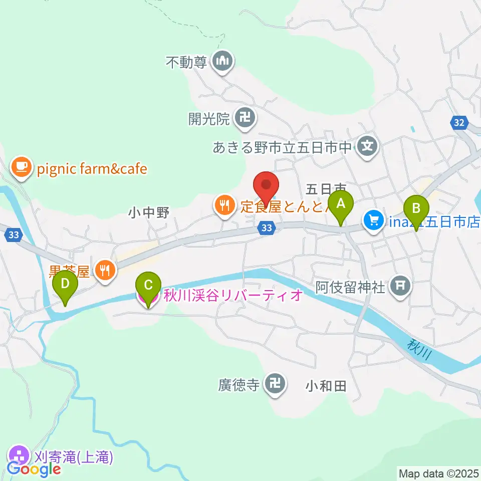 五日市郷土館周辺のホテル一覧地図