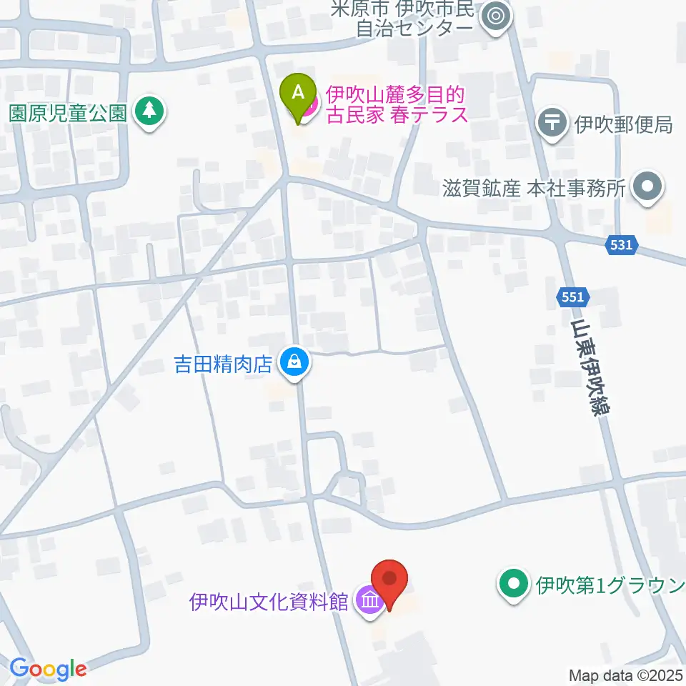 米原市伊吹山文化資料館周辺のホテル一覧地図