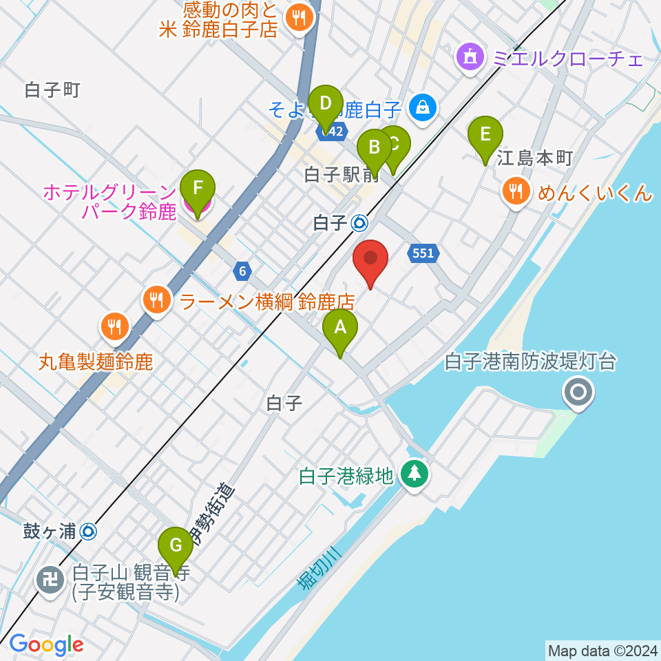 伊勢型紙資料館周辺のホテル一覧地図