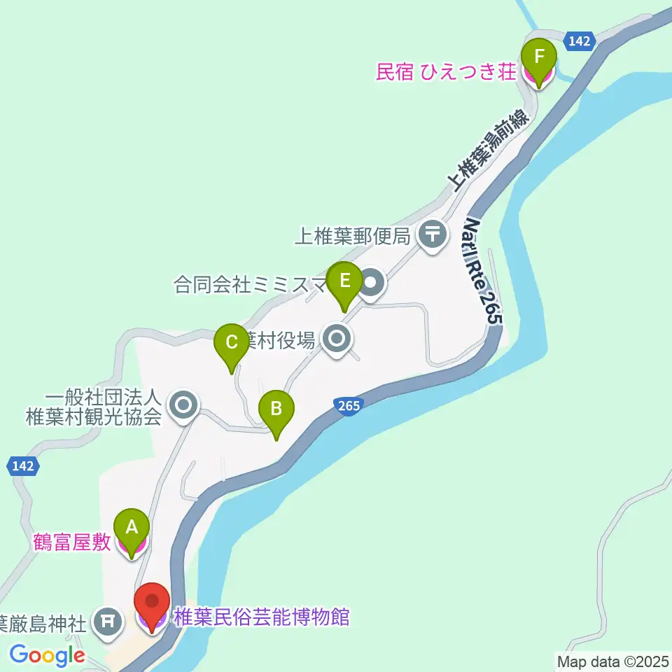椎葉民俗芸能博物館周辺のホテル一覧地図