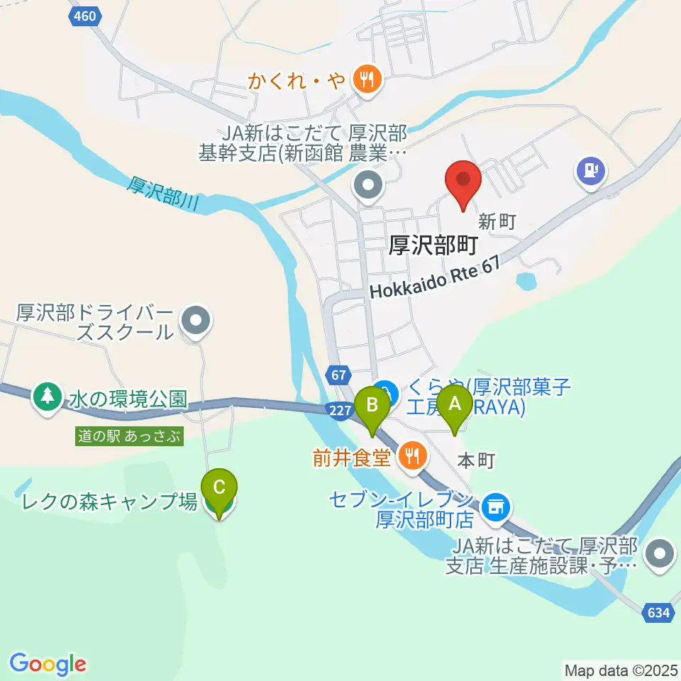 厚沢部町郷土資料館周辺のホテル一覧地図