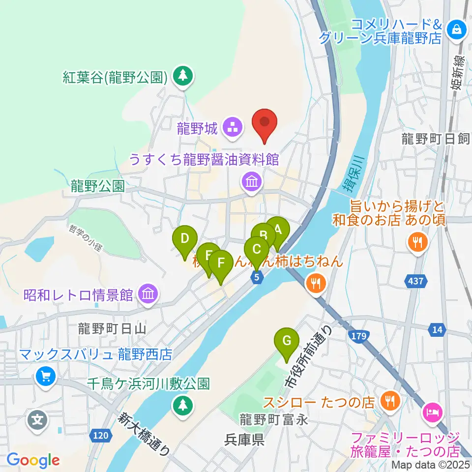 たつの市立龍野歴史文化資料館周辺のホテル一覧地図
