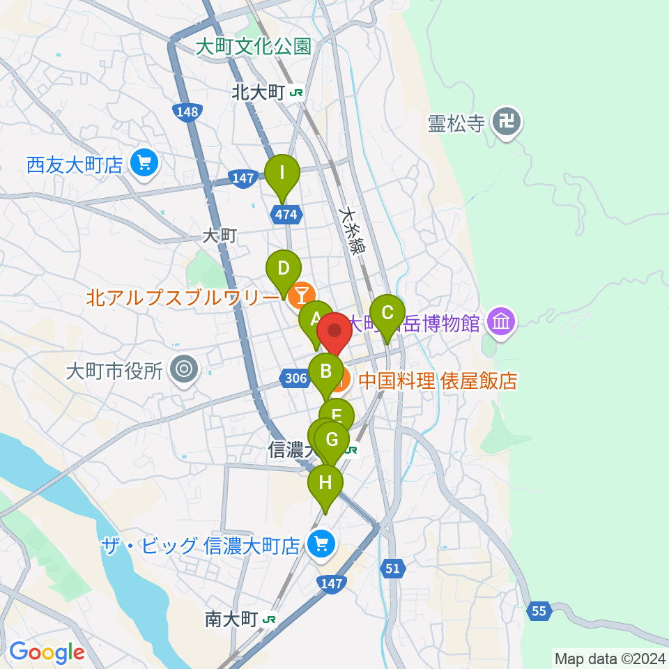 塩の道ちょうじや周辺のホテル一覧地図