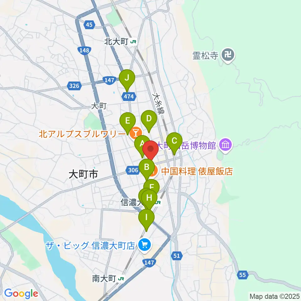 塩の道ちょうじや周辺のホテル一覧地図