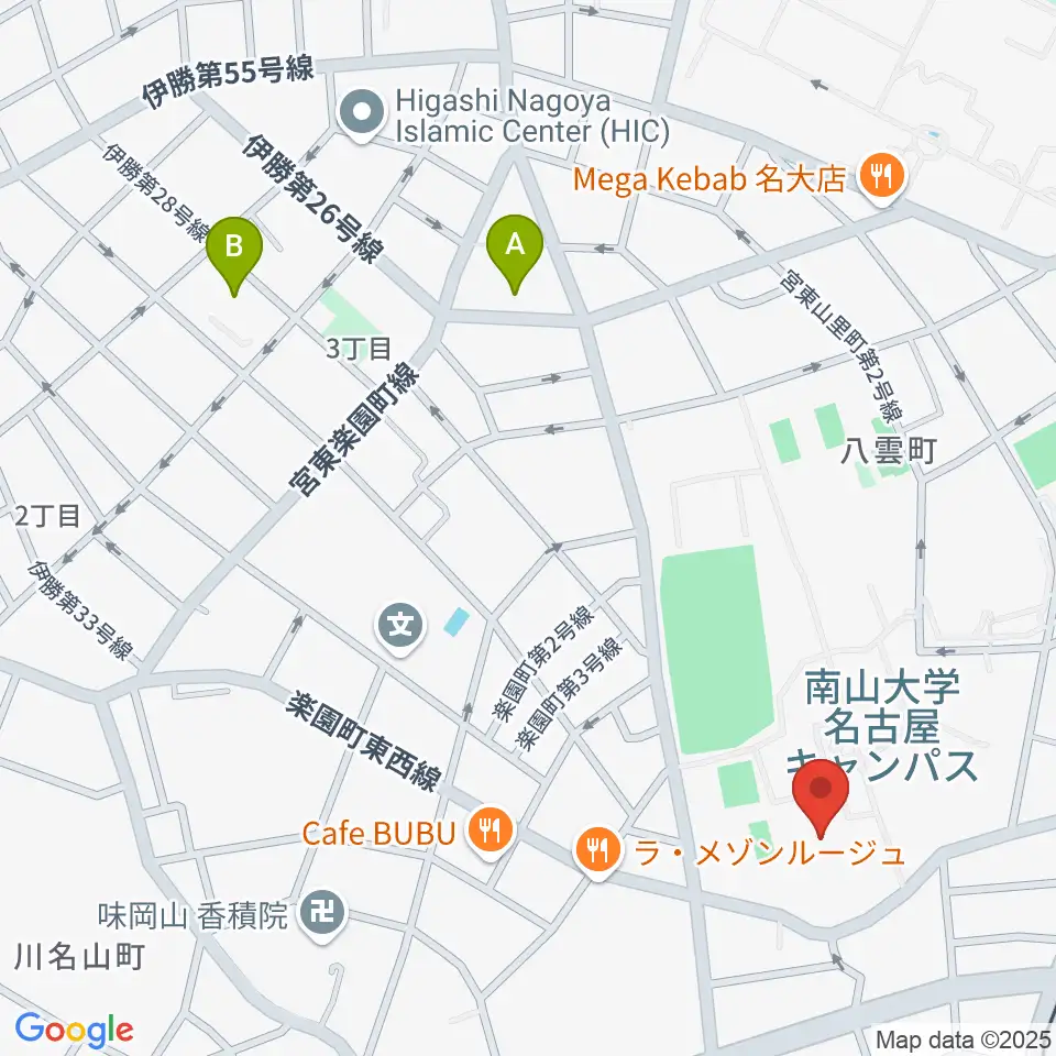 南山大学人類学博物館周辺のホテル一覧地図