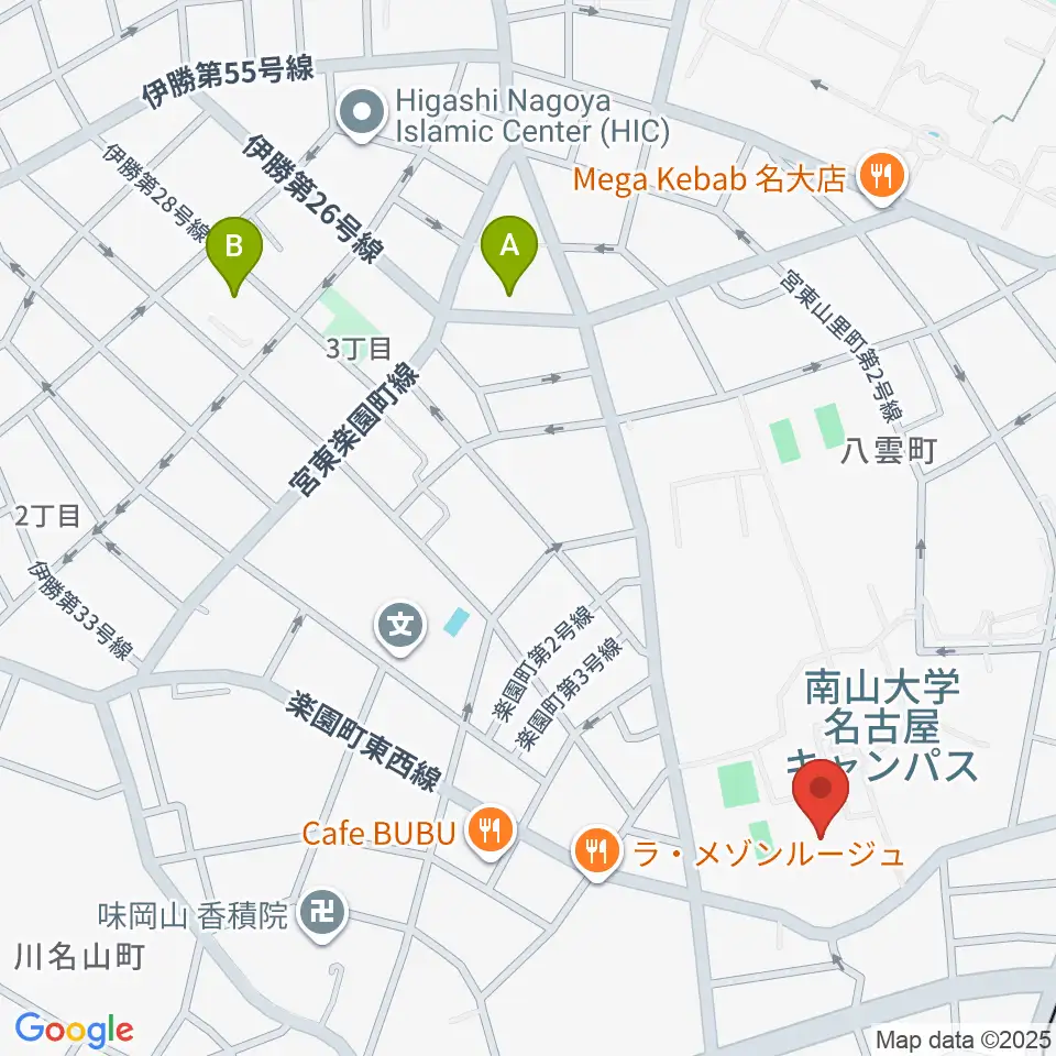 南山大学人類学博物館周辺のホテル一覧地図