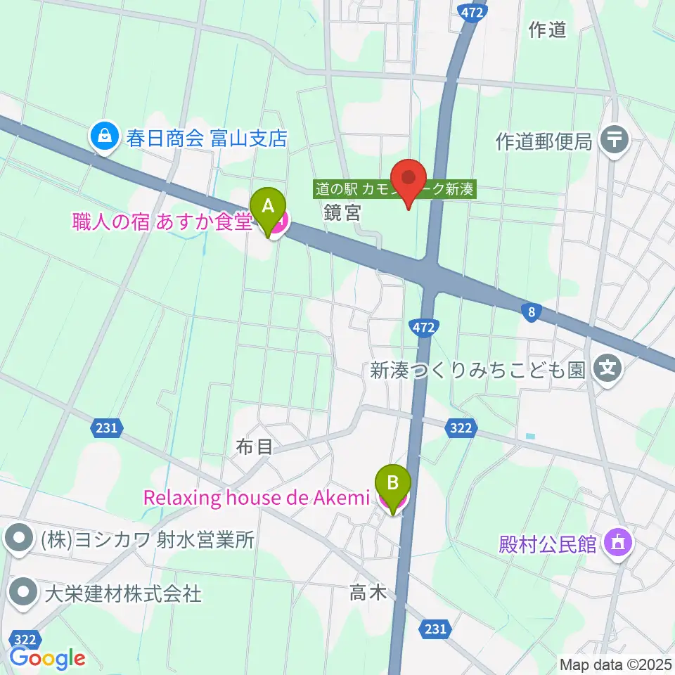 射水市新湊博物館周辺のホテル一覧地図